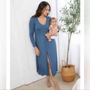 HATCH Women's Blue The Softest Rib Nursing Dress/ Size 2